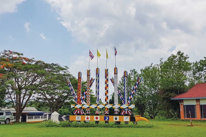 Manau poles at Baan Mai Samakkhi in Chiang Dao - home to may displaced Kachin people in Thailand